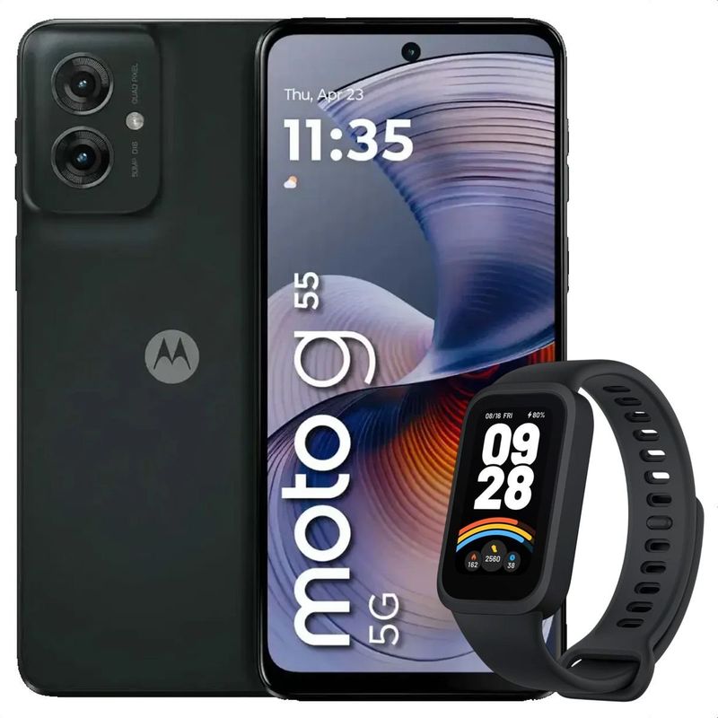 MOTOROLA - Celular Motorola Moto G55 5G 256GB /8GB Blk + Band 9 Active Blk