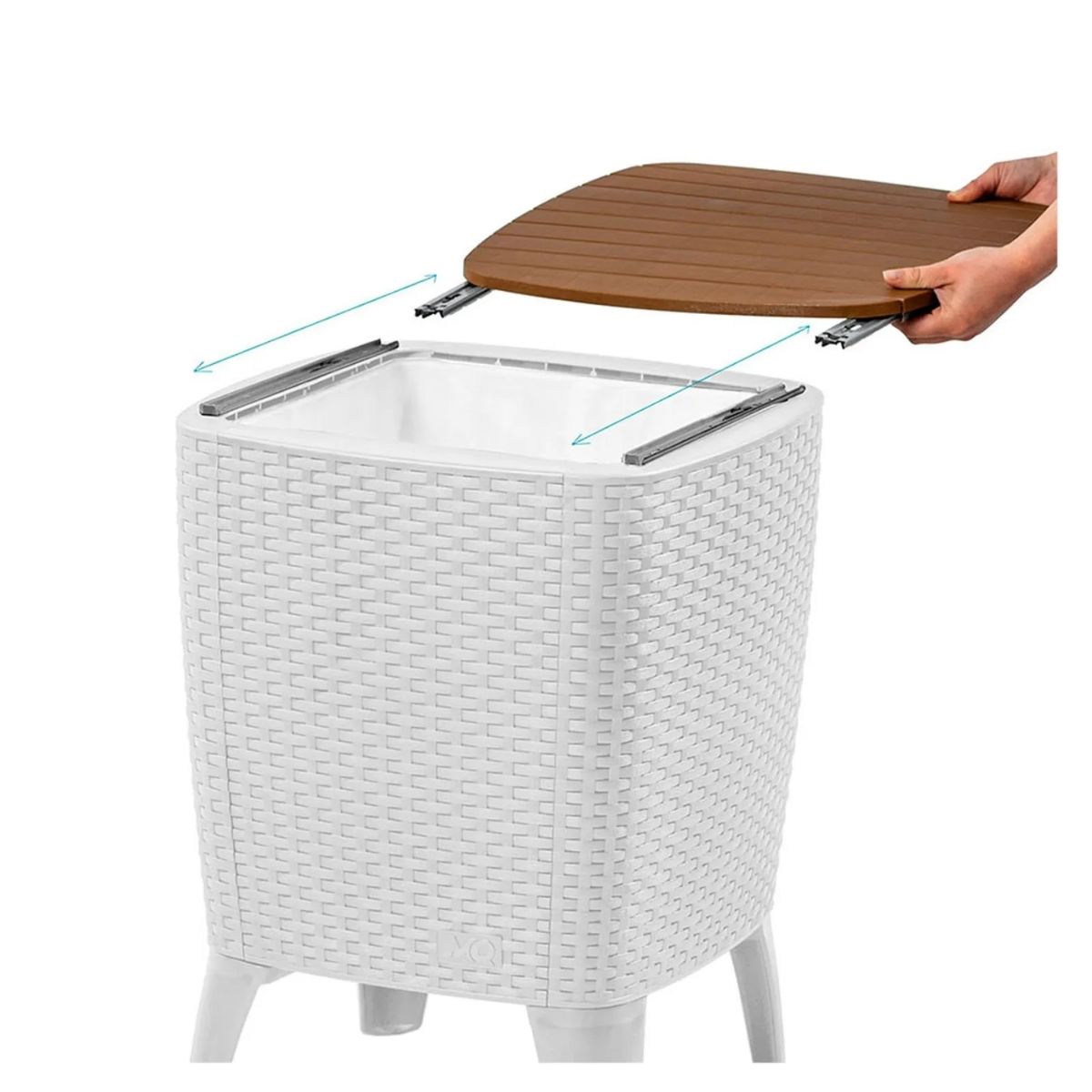 PLASTICOS MQ - Mesa Exterior Hielera MQ Capri Caramelo