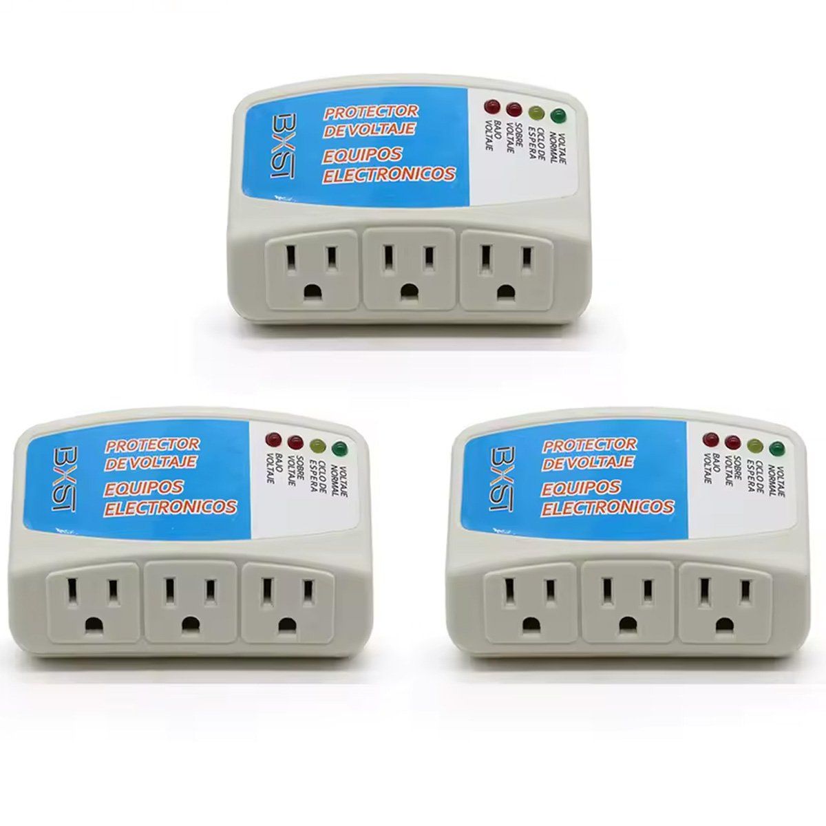 GENERICO - Toma Corriente Pared Protector Voltaje 3 Entradas