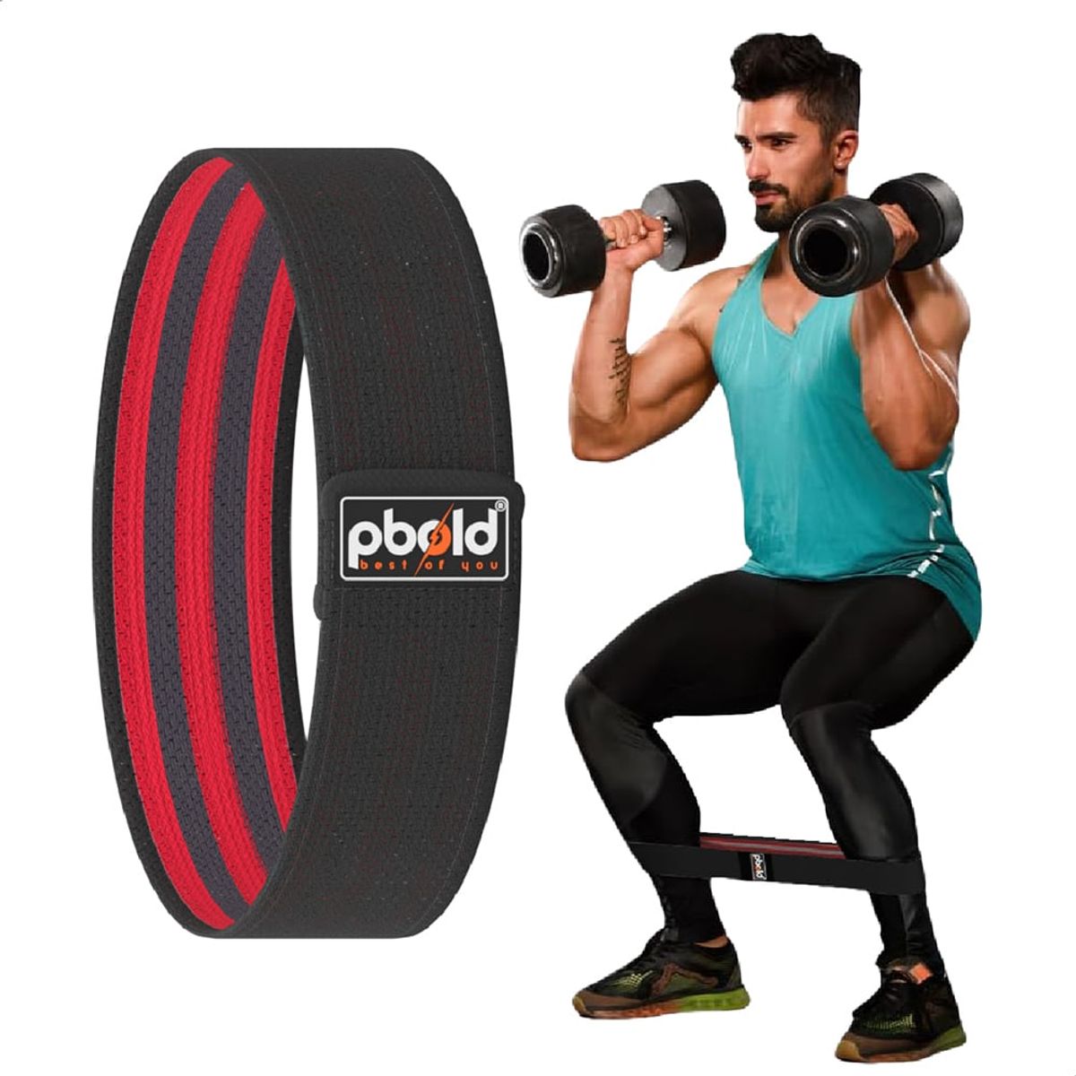 PBOLD - Bandas Liga Elástica Tela Para Hacer Ejercicio Glúteos Pierna Negra