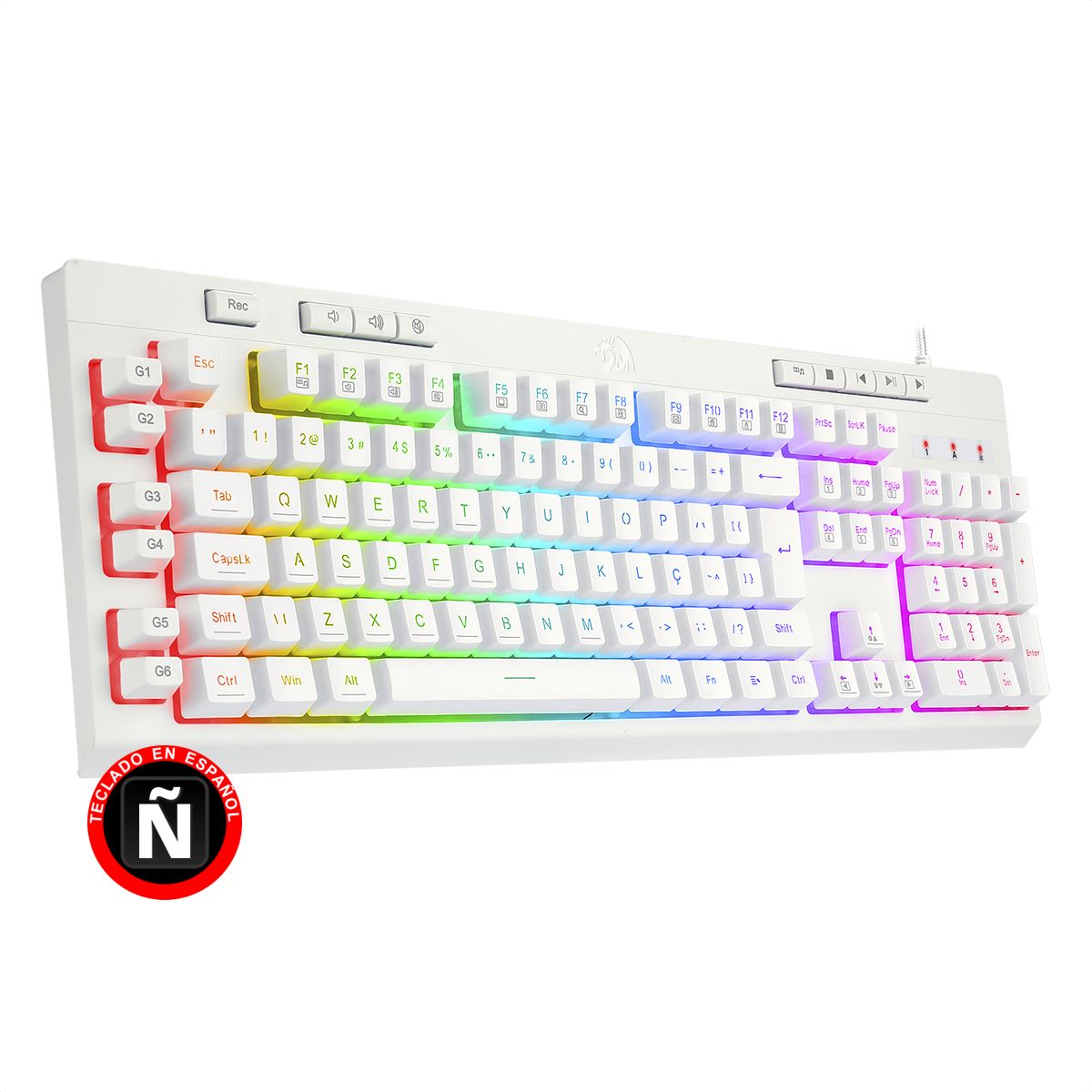 REDRAGON - Teclado Gamer Redragon Shiva K512W RGB Multimedia / 6 Macros
