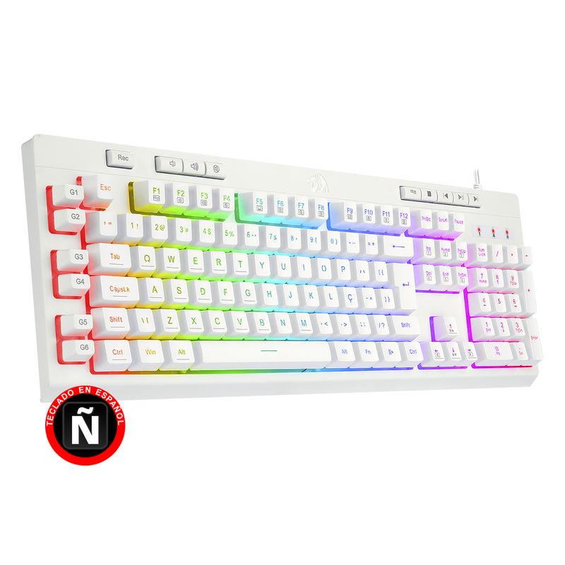 REDRAGON - Teclado Gamer Redragon Shiva K512W RGB Multimedia / 6 Macros