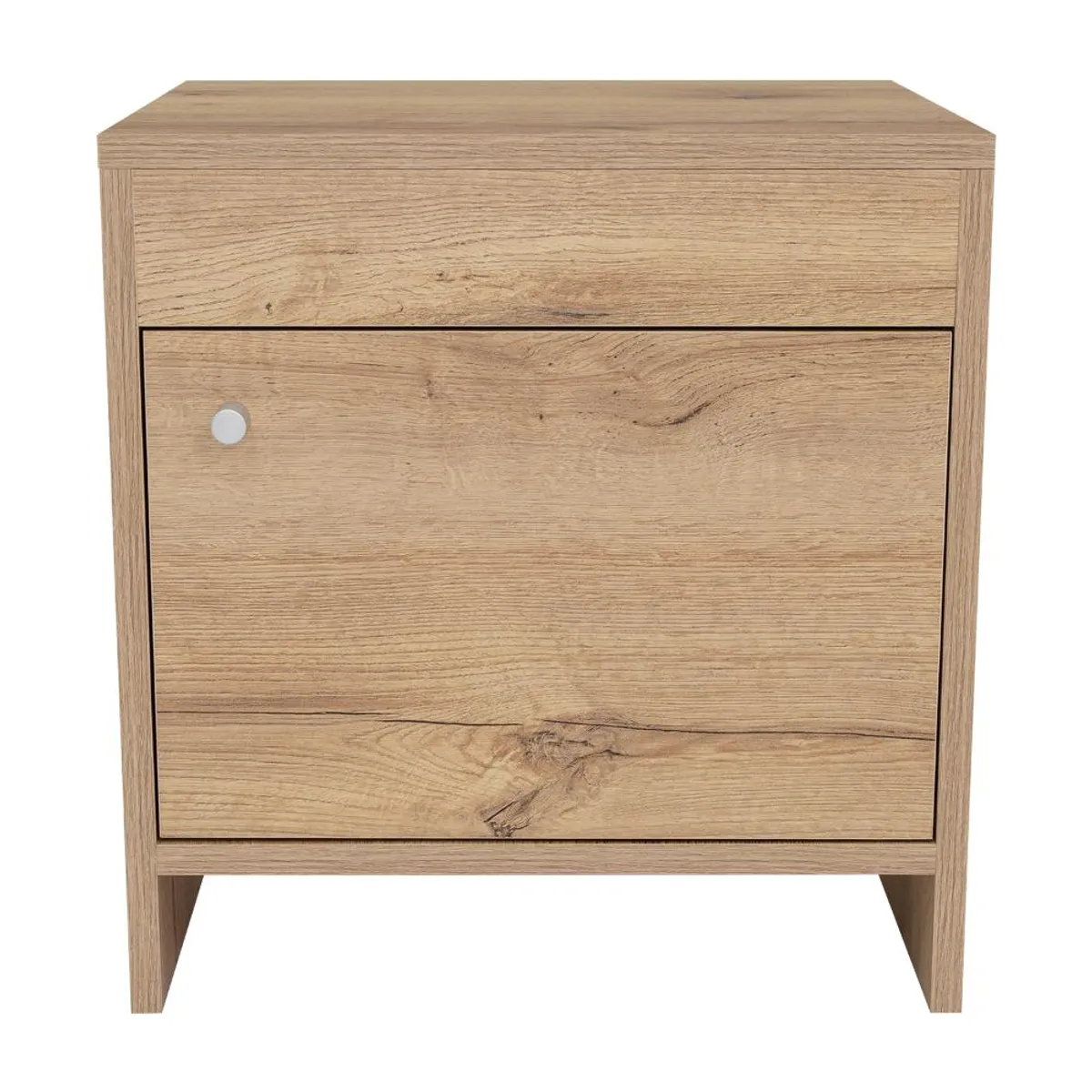 RTA DESIGN - Mesa de Noche Tutto Café Claro con Cajón Para Guardar Objetos Ideal Para Espacios Reducidos