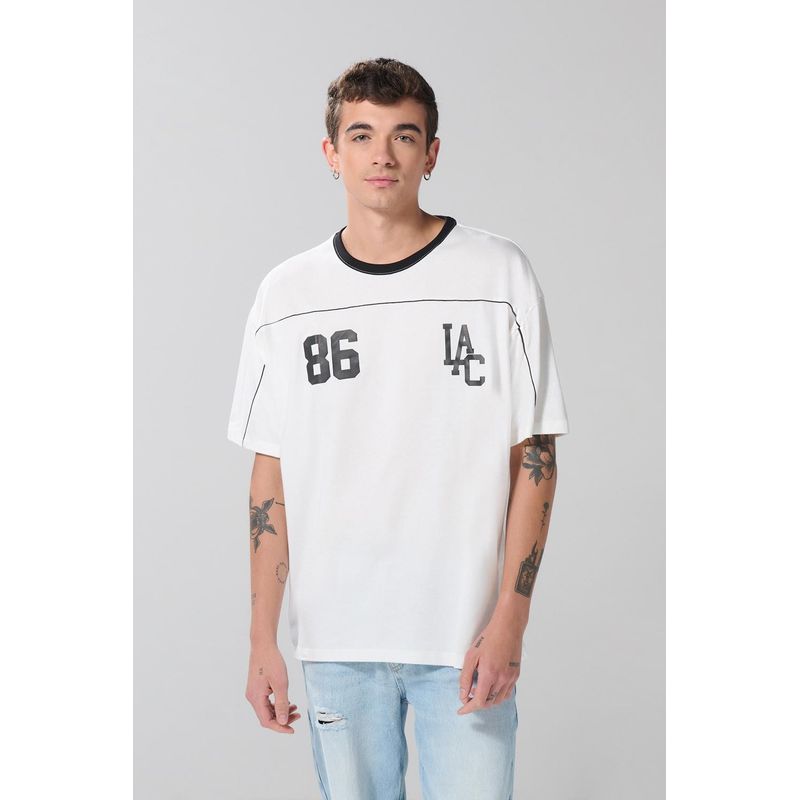 KOAJ - KOAJ Camsieta oversize manga corta jersey, estampación  colleg HOMBRE