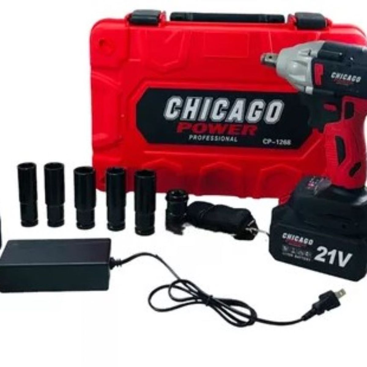 CHICAGO - Pistola De Impacto Inalambrica Cuadrante 12 21V Con Accesorios