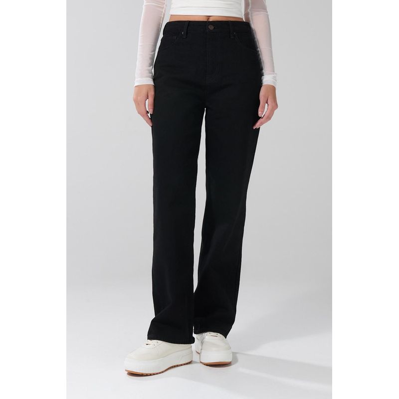 KOAJ - KOAJ Jean 90s tiro alto lavado negro MUJER