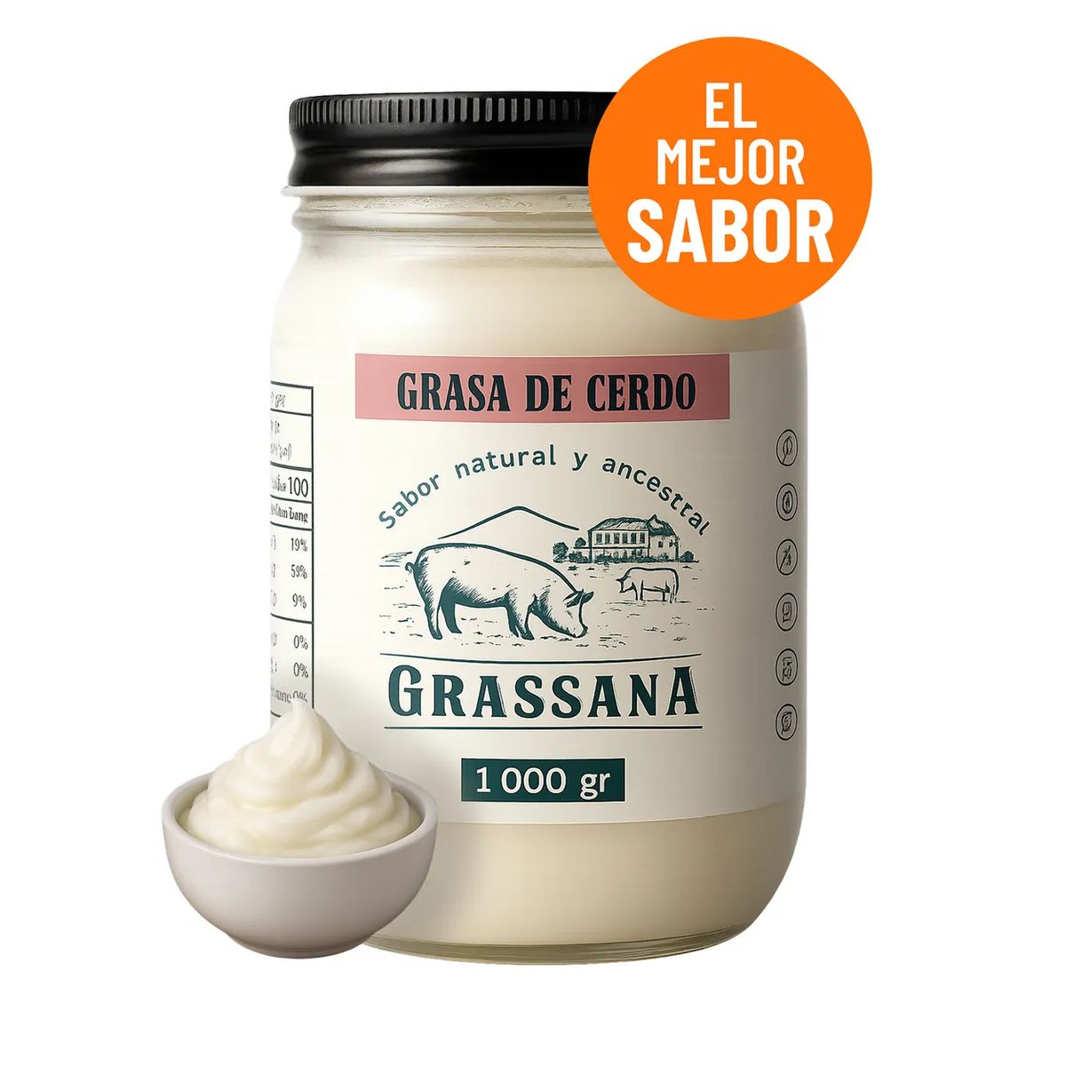 GENERICO - Manteca Grasa De Cerdo Grassana 1000ml