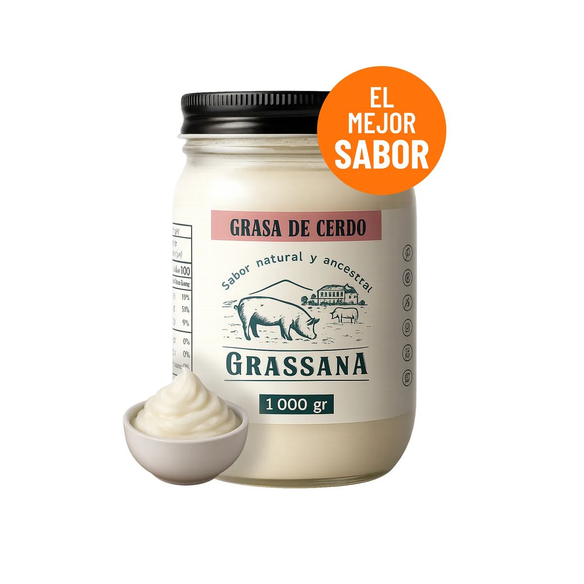 GENERICO - Manteca Grasa De Cerdo Grassana 1000ml
