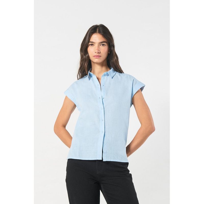 KOAJ - KOAJ Blusa unicolor con hombro rodado y manga sisa MUJER