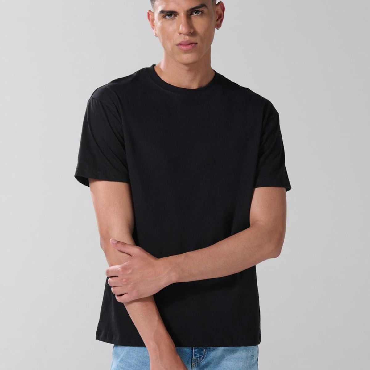 KOAJ - KOAJ Camiseta manga corta unicolor y cuello redondo en algod Hombre