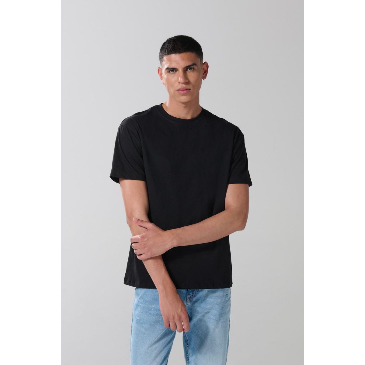 KOAJ - KOAJ Camiseta manga corta unicolor y cuello redondo en algod Hombre