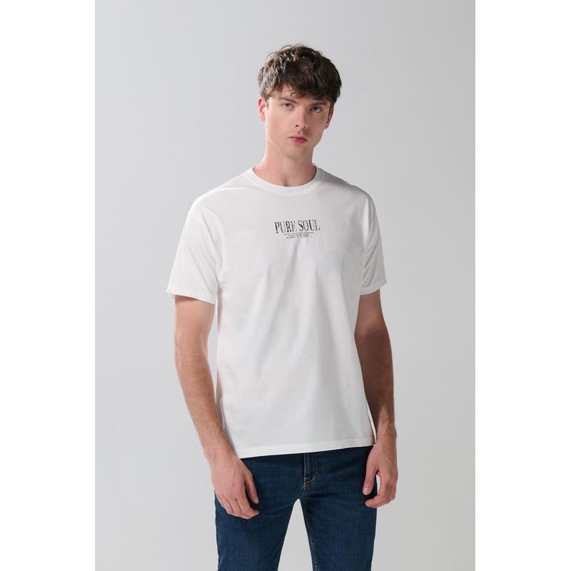 KOAJ - KOAJ Camiseta manga corta unicolor con estampado en espalda HOMBRE