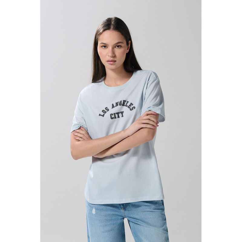 KOAJ - KOAJ Camiseta para mujer manga corta, unicolor, hombro rodado, MUJER