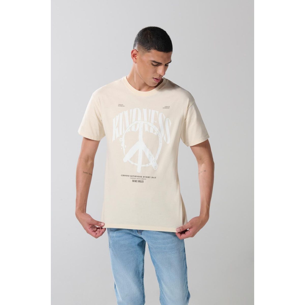KOAJ - KOAJ Camiseta en algodón unicolor con texto y manga corta Hombre