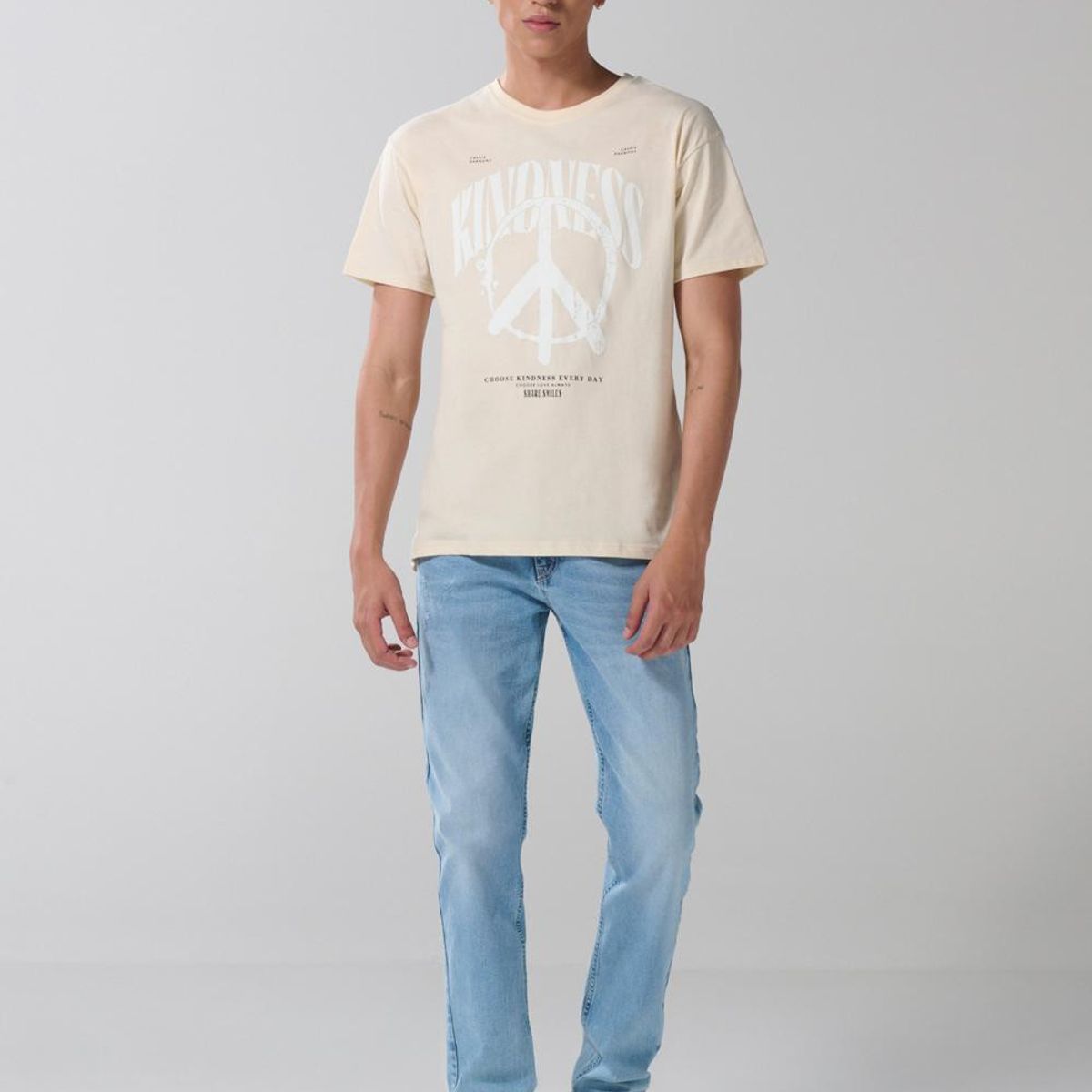 KOAJ - KOAJ Camiseta en algodón unicolor con texto y manga corta Hombre