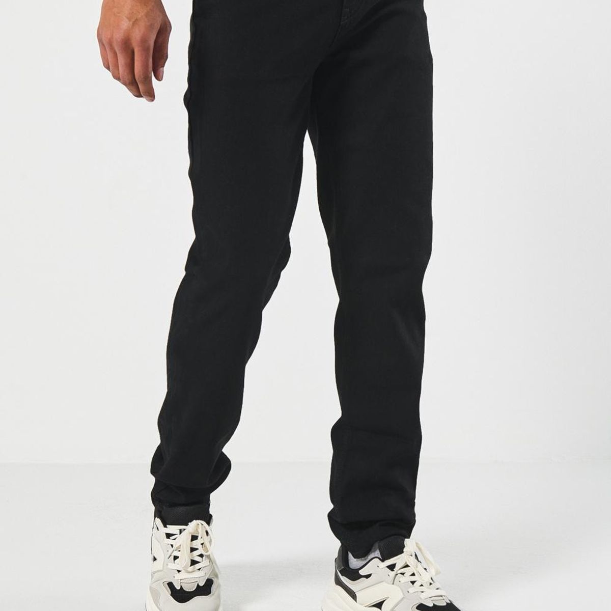 KOAJ - KOAJ Jean tiro bajo slim negro ceñido con 5 bolsillos Hombre