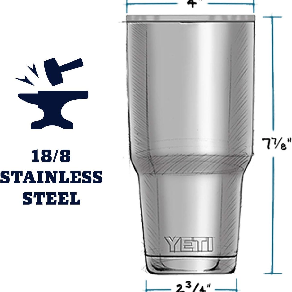 YETI - Taza YETI Rambler 30 oz Acero Inoxidable con tapa MagSlider