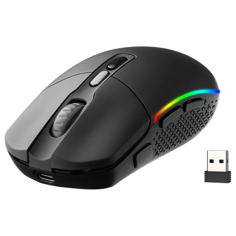 REDRAGON - Mouse Gamer Inalámbrico Redragon M719 RGB Invader Pro 10K DPI