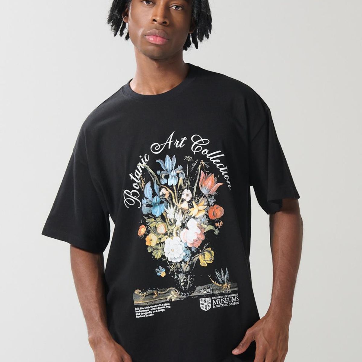 KOAJ - KOAJ Camiseta artística de Cambridge negra manga corta Hombre