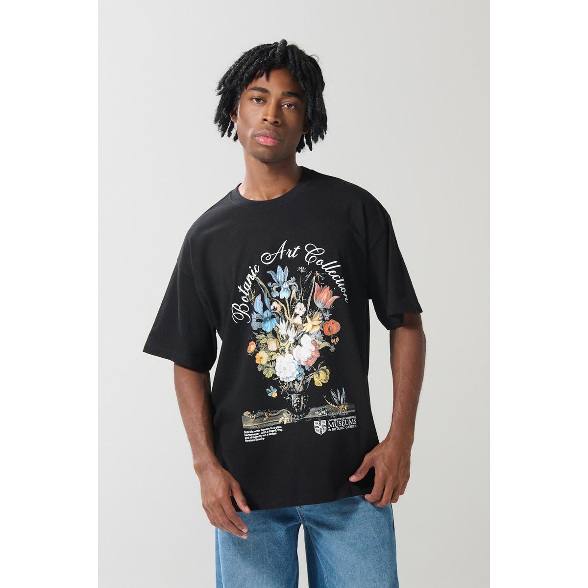 KOAJ - KOAJ Camiseta artística de Cambridge negra manga corta Hombre