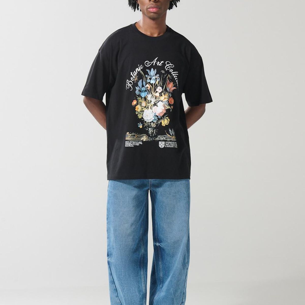 KOAJ - KOAJ Camiseta artística de Cambridge negra manga corta Hombre