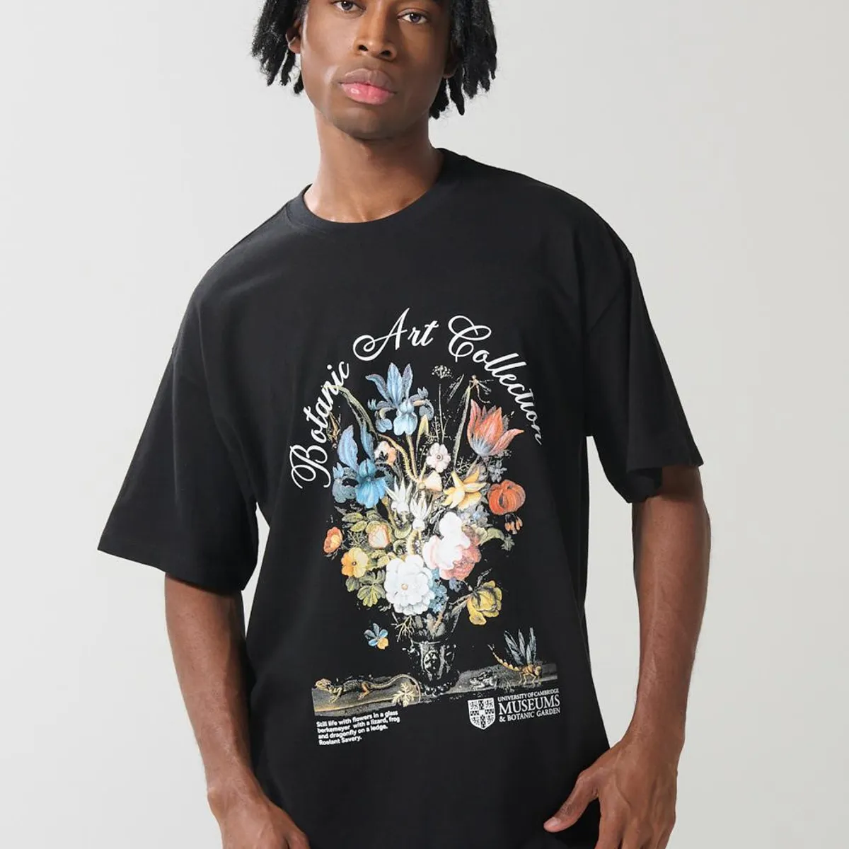 KOAJ - KOAJ Camiseta artística de Cambridge negra manga corta Hombre