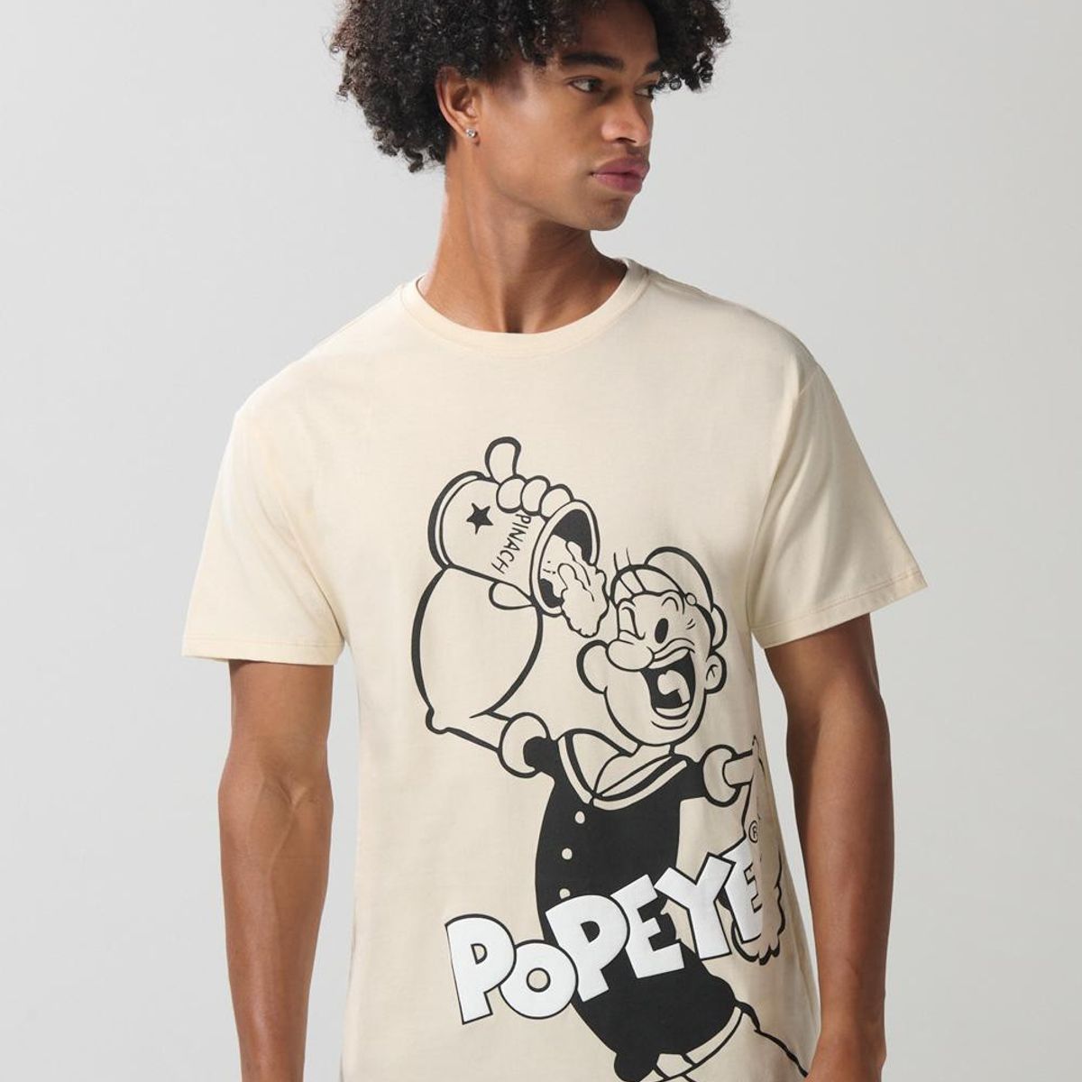 KOAJ - KOAJ Camiseta manga corta kaki en algodón de Popeye Hombre