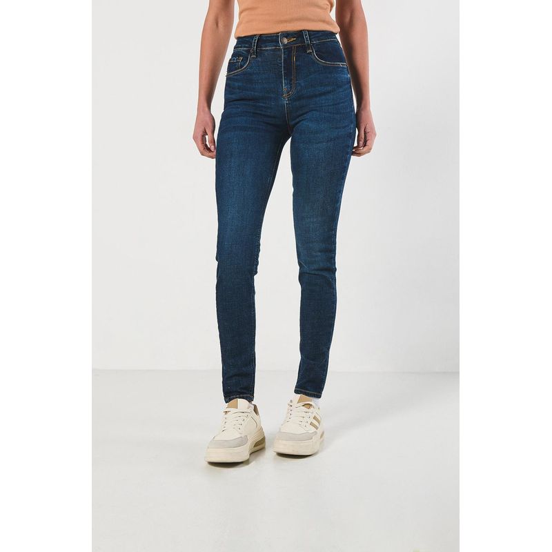 KOAJ - KOAJ Jean Jegging tiro alto azul oscuro MUJER