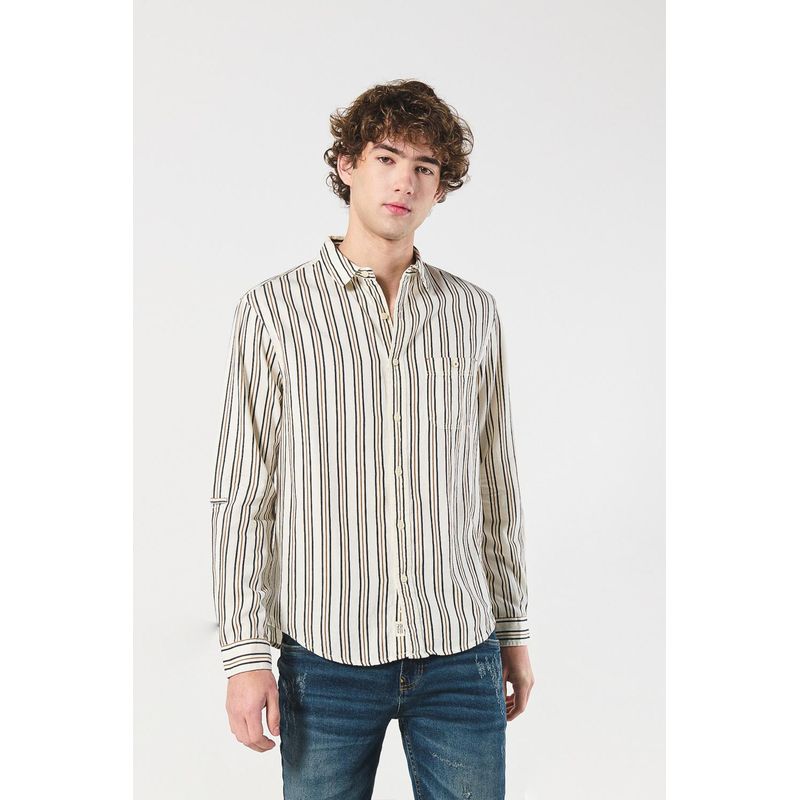 KOAJ - KOAJ Camisa cuello sport collar manga larga en slim fit HOMBRE