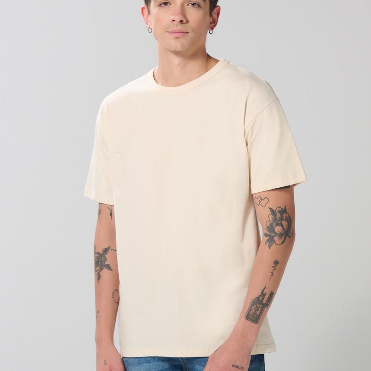 KOAJ - KOAJ Camiseta unicolor para hombre en algodón, fit hombro ro Hombre