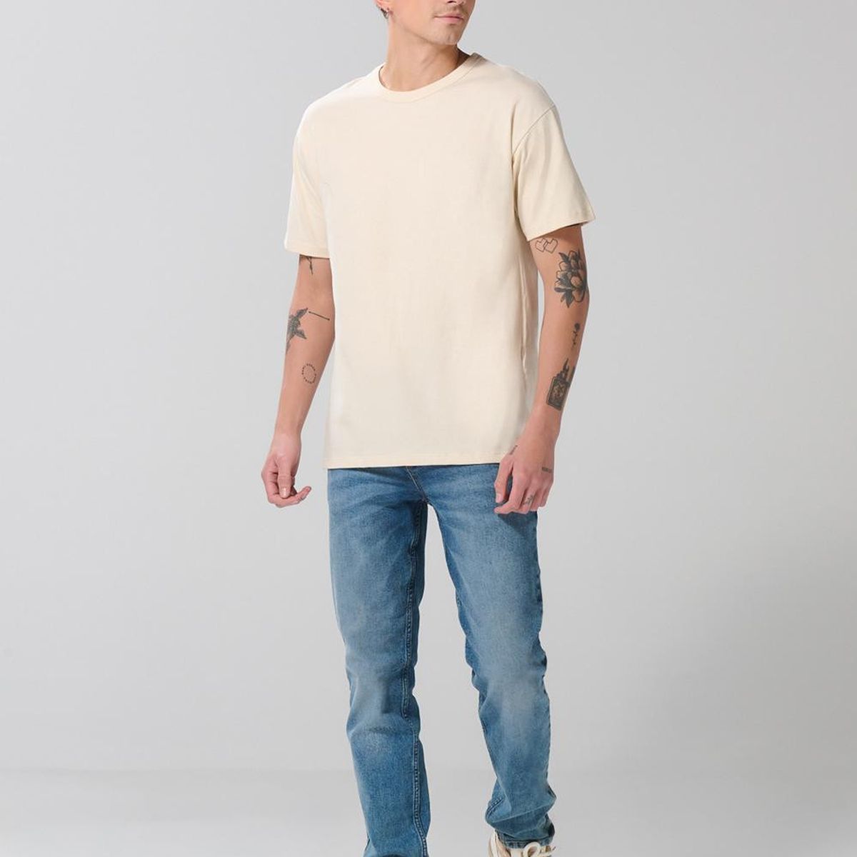 KOAJ - KOAJ Camiseta unicolor para hombre en algodón, fit hombro ro Hombre