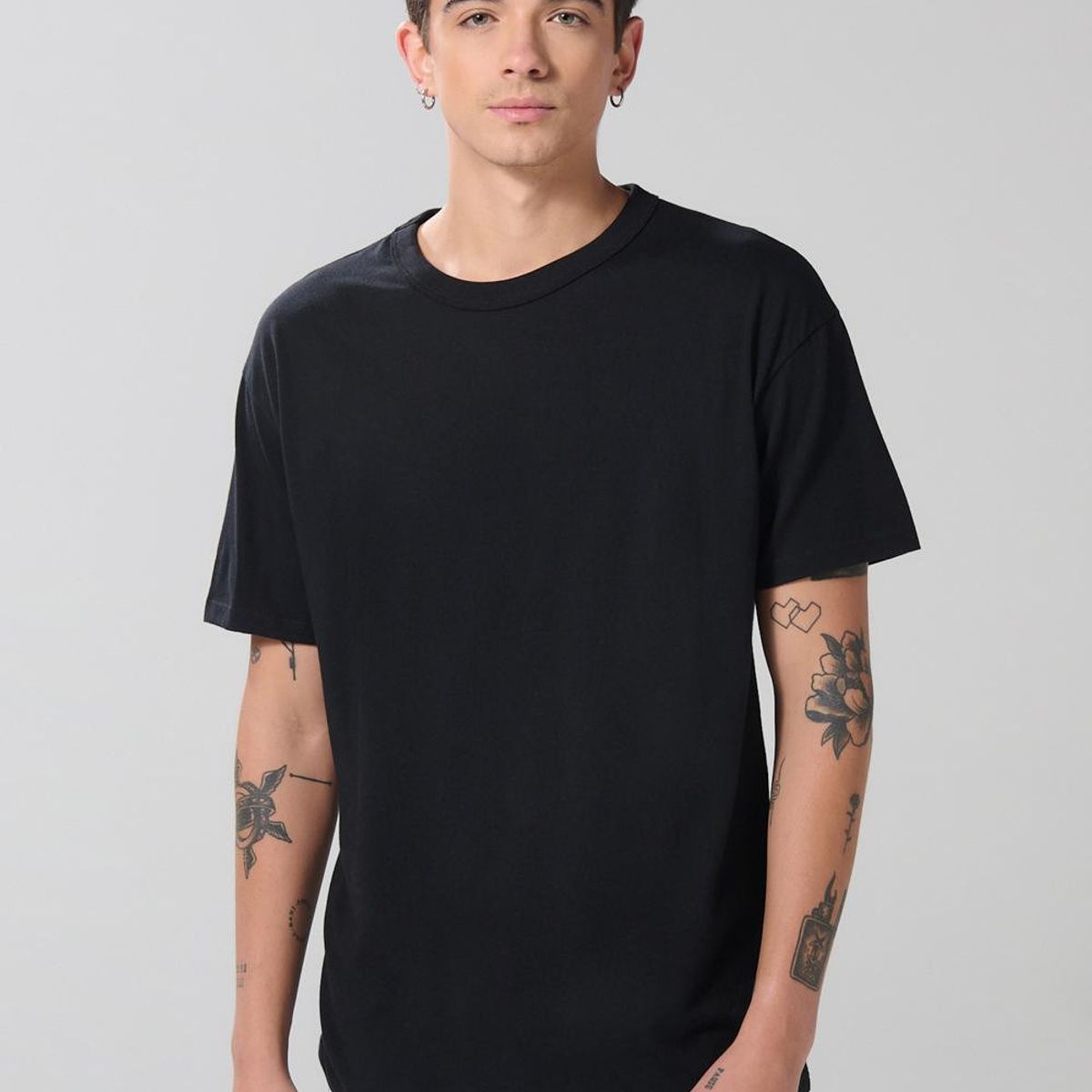 KOAJ - KOAJ Camiseta unicolor para hombre en algodón, fit hombro ro Hombre