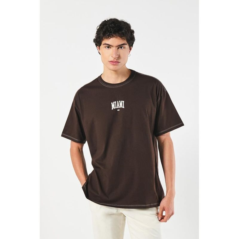 KOAJ - KOAJ Camiseta Oversize para hombre con estampado en frente y e HOMBRE