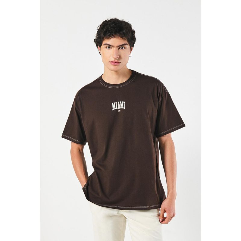 KOAJ - KOAJ Camiseta Oversize para hombre con estampado en frente y e HOMBRE