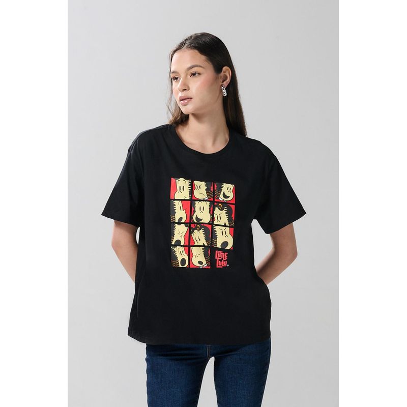 KOAJ - KOAJ Camiseta unicolor para mujer manga corta estampada en fre MUJER