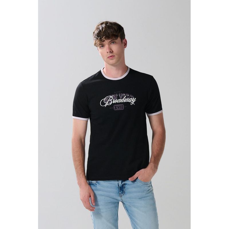 KOAJ - KOAJ Camiseta manga corta unicolor con contrastes y estampado  HOMBRE
