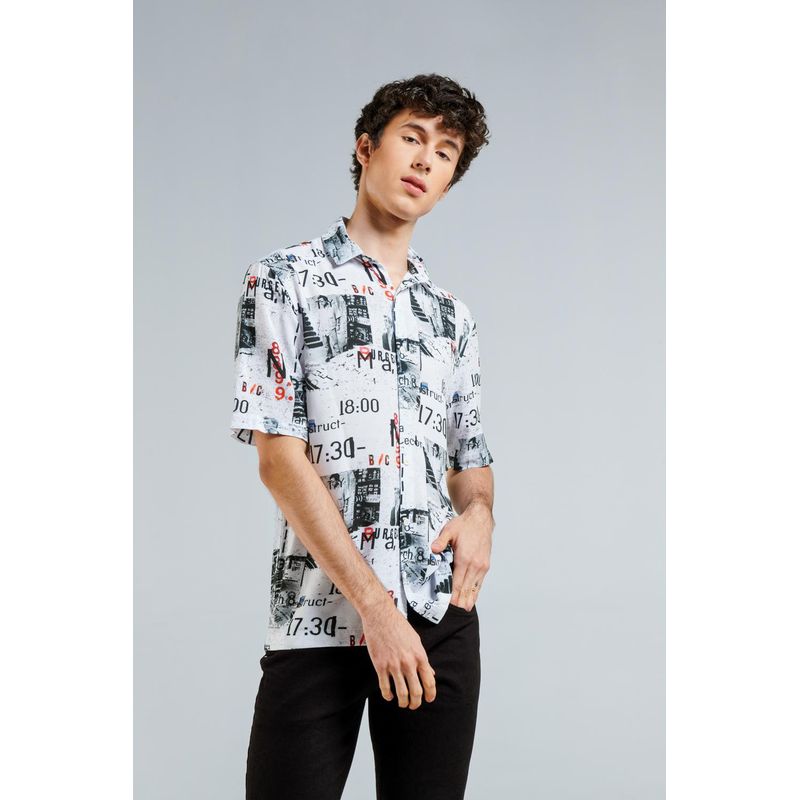 KOAJ - KOAJ Camisa unicolor con diseños estampados y cuello sport HOMBRE