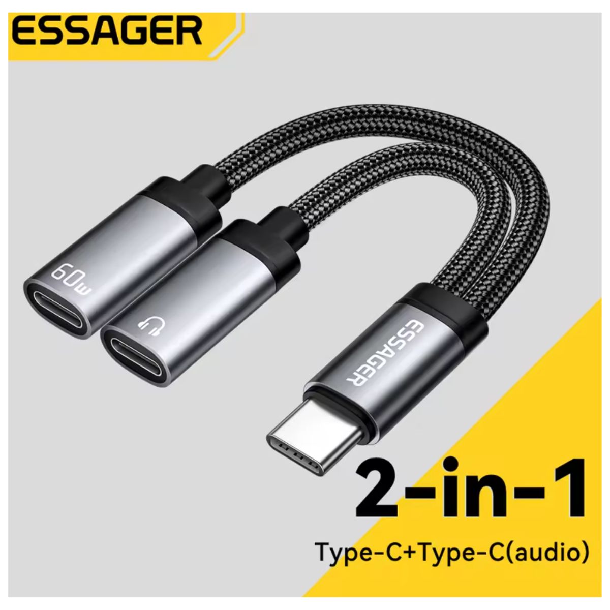 THOTH - Cable Adaptador Usb Tipo C A 3.5 Mm Jack Audifonos + Usb C