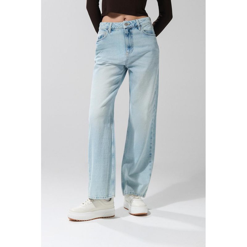 KOAJ - KOAJ Jean 90s tiro alto azul  claro MUJER