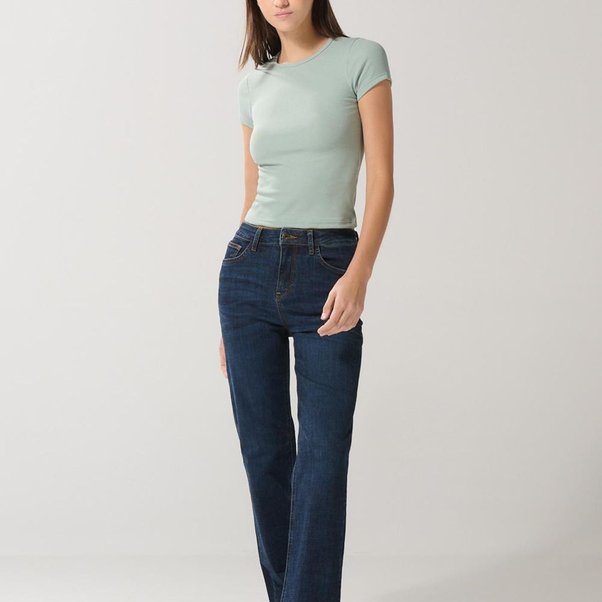 KOAJ - KOAJ Camiseta manga corta unicolor en rib con texturas Mujer