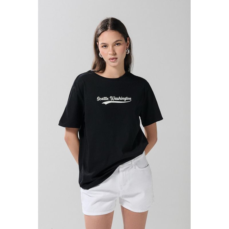 KOAJ - KOAJ Camiseta para mujer manga corta, unicolor, hombro rodado, MUJER