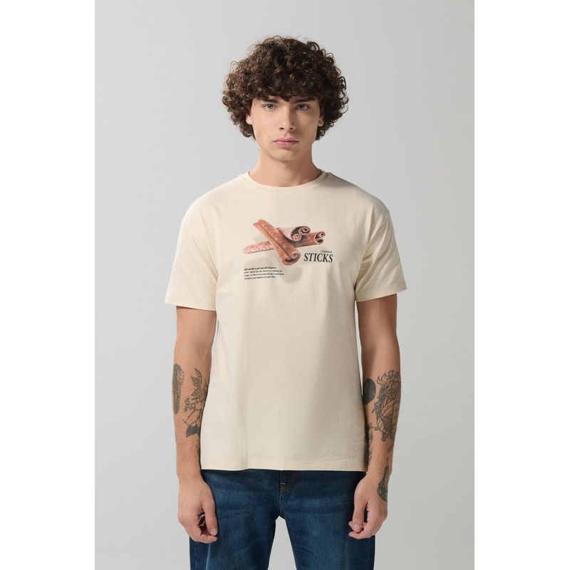 KOAJ - KOAJ Camiseta manga corta unicolor con estampado en frente HOMBRE