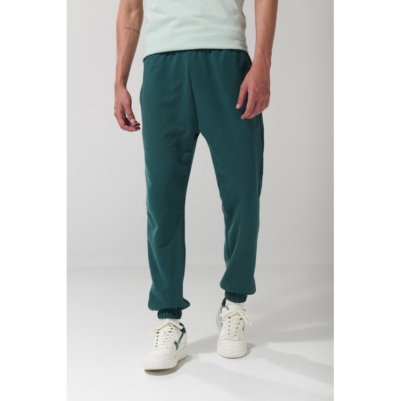 KOAJ Pantalón unicolor jogger con elástico en bota y bolsill