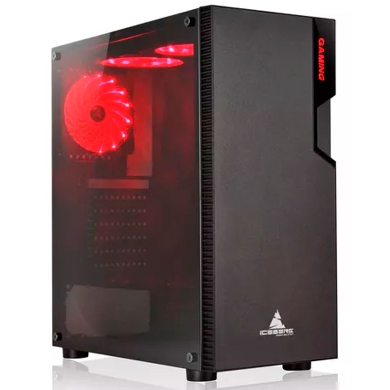 ICEBERG - Caja ATX Gamer GLACIUS V2 BLACK + 1 FAN RGB