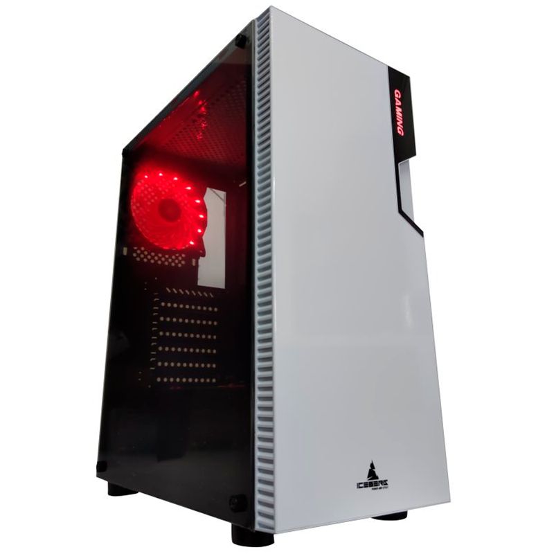 ICEBERG - Caja ATX Gamer GLACIUS V2 Blanco + 1 FAN RGB
