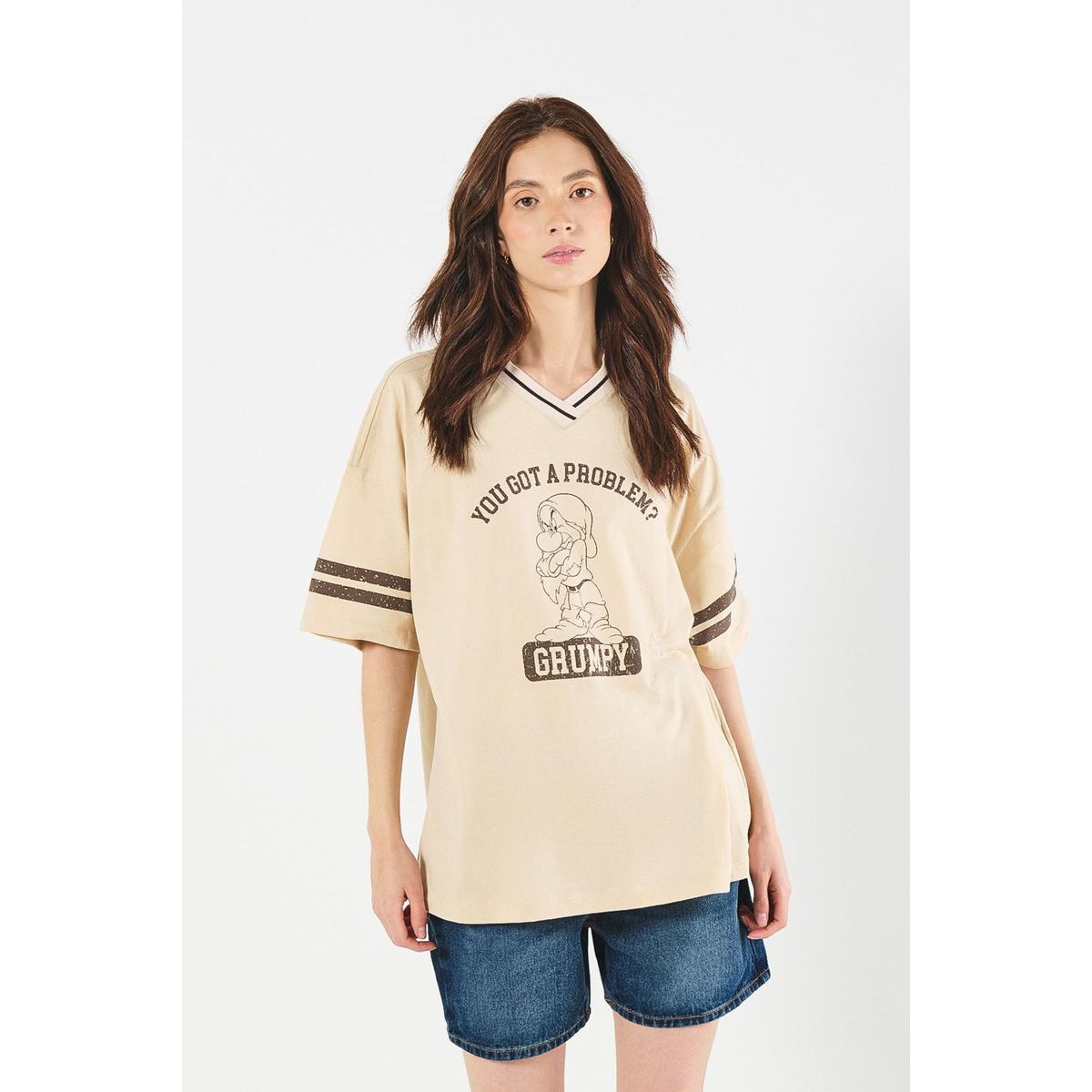 KOAJ - KOAJ Camiseta femenina hombro rodado  super oversize manga c Mujer