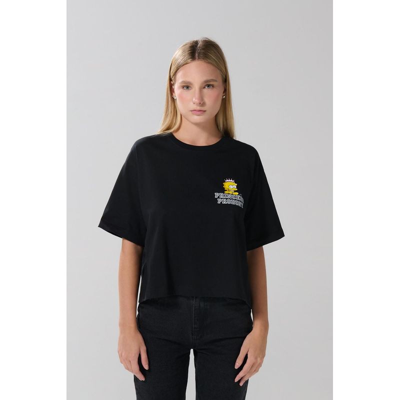 KOAJ - KOAJ Camiseta femenina crop oversize, con estampado en frente  MUJER