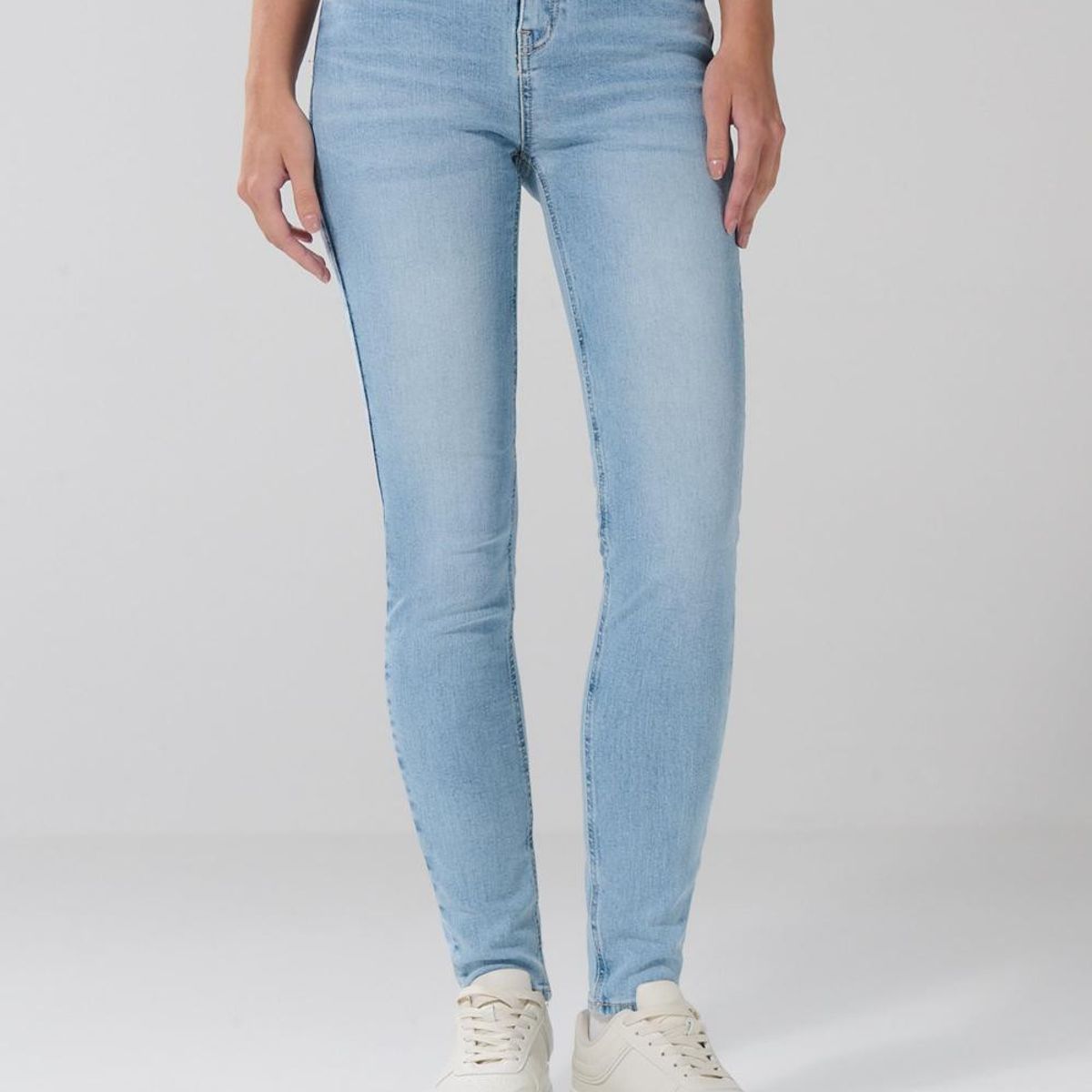 KOAJ - KOAJ Jean Jegging tiro alto azul claro Mujer