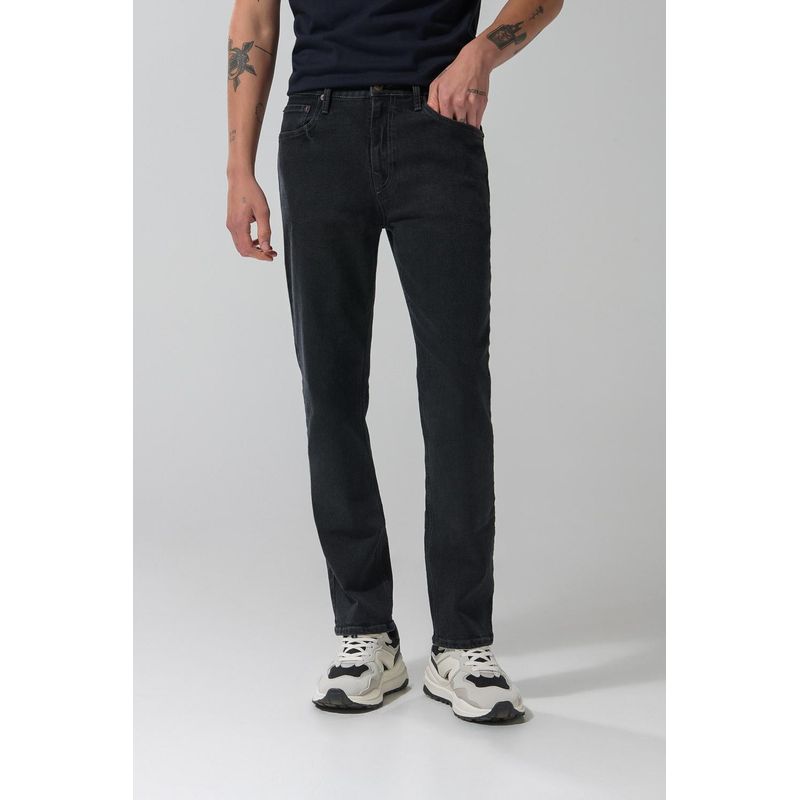 KOAJ - KOAJ Jean straight leg tiro bajo gris intenso con bota recta HOMBRE