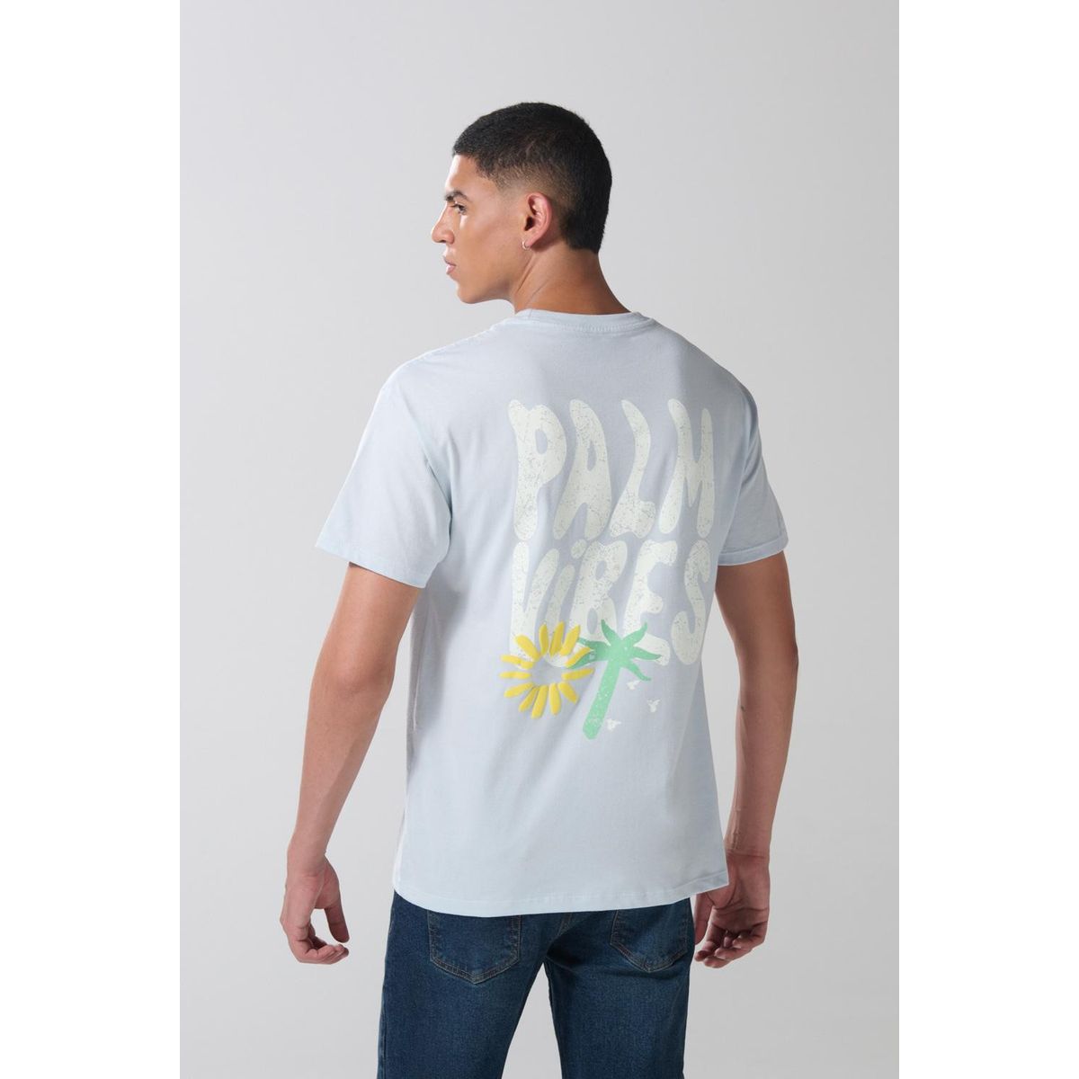 KOAJ - KOAJ Camiseta cuello redondo unicolor con textos estampados Hombre